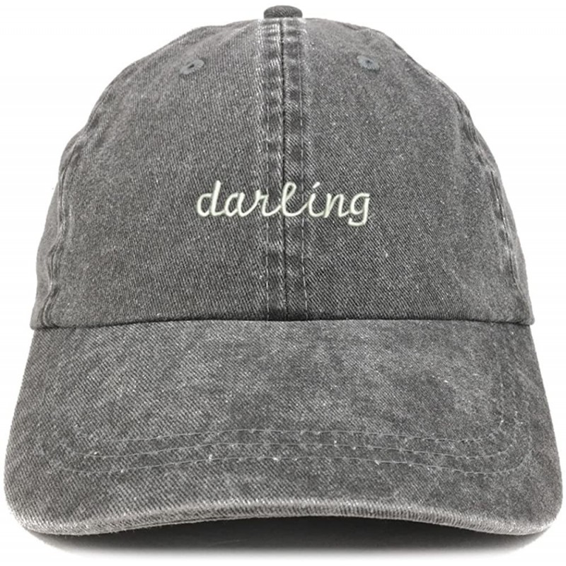 Baseball Caps Darling Embroidered Washed Cotton Adjustable Cap - Black - CD12KIK5GKH $33.17