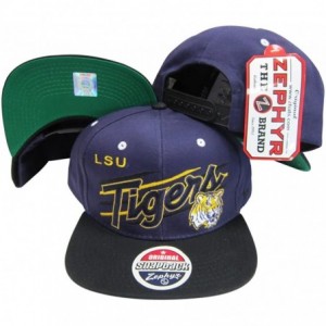 Baseball Caps Louisiana State LSU Tigers Diagonal Script Purple/Black Two Tone Plastic Snapback - C4116QJGGLX $66.38