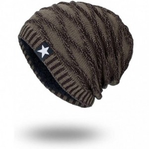 Skullies & Beanies Creazy Unisex Knit Cap Hedging Head Hat Beanie Cap Warm Outdoor Fashion Hat - Khaki - CV188YW27DC $17.96