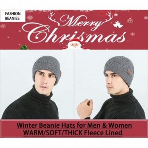Skullies & Beanies Winter Daily Beanie Slouchy Knit Stocking Hat- Warm Fleece Skull Cap for Men and Women - Light Grey - CJ18...