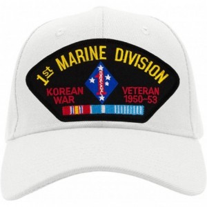 Baseball Caps 1st Marine Division - Korean War Veteran Hat/Ballcap Adjustable One Size Fits Most - White - CA18OTDM3I6 $44.73