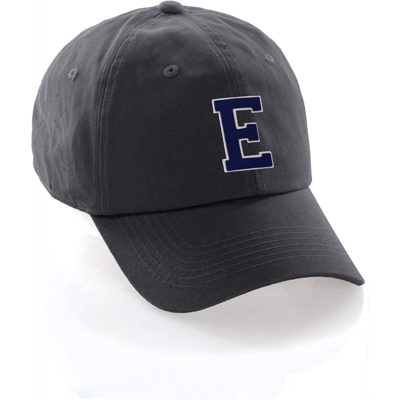 Baseball Caps Custom Hat A to Z Initial Letters Classic Baseball Cap- Charcoal Hat White Navy - Letter E - CF18ET7KYL7 $29.88