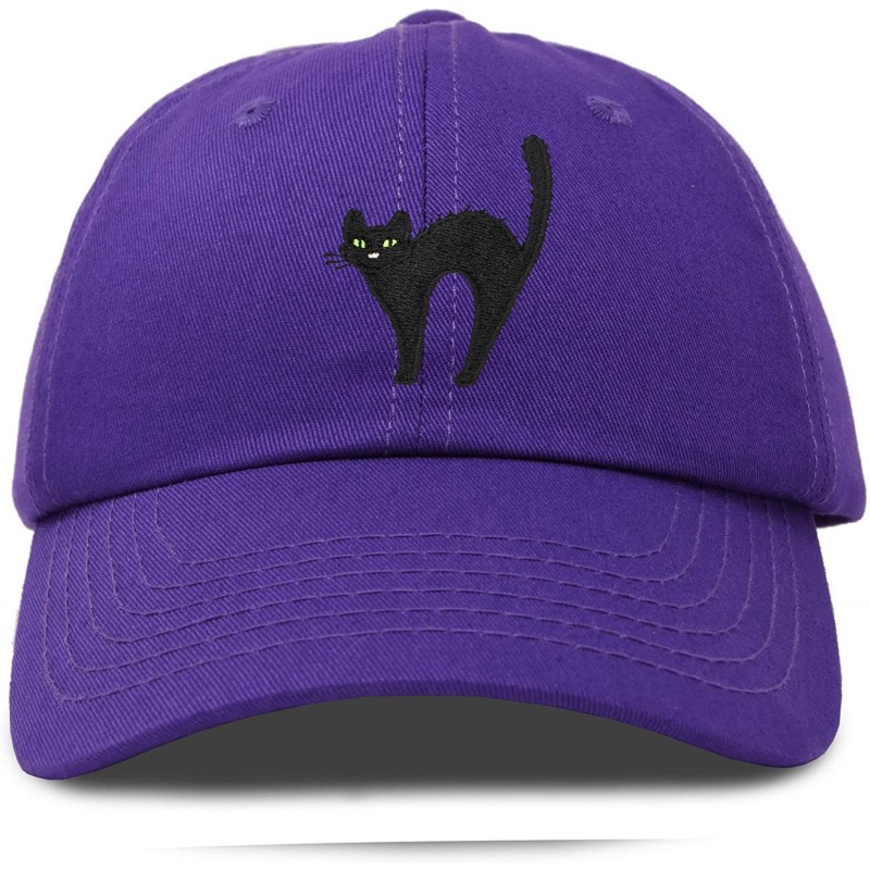 Baseball Caps Black Cat Hat Womens Halloween Baseball Cap - Purple - CB18Z54SXH3 $28.37