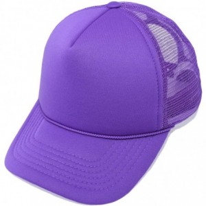 Baseball Caps Trucker Hat Mesh Cap Solid Colors Lightweight with Adjustable Strap Small Braid - Purple - CS119N21VZ1 $17.32