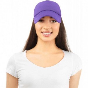 Baseball Caps Trucker Hat Mesh Cap Solid Colors Lightweight with Adjustable Strap Small Braid - Purple - CS119N21VZ1 $17.32