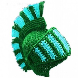 Skullies & Beanies Wig Beard Hats Handmade Knit Warm Winter Caps Ski Funny Mask Beanie for Men Women - Knight Helmet Green - ...