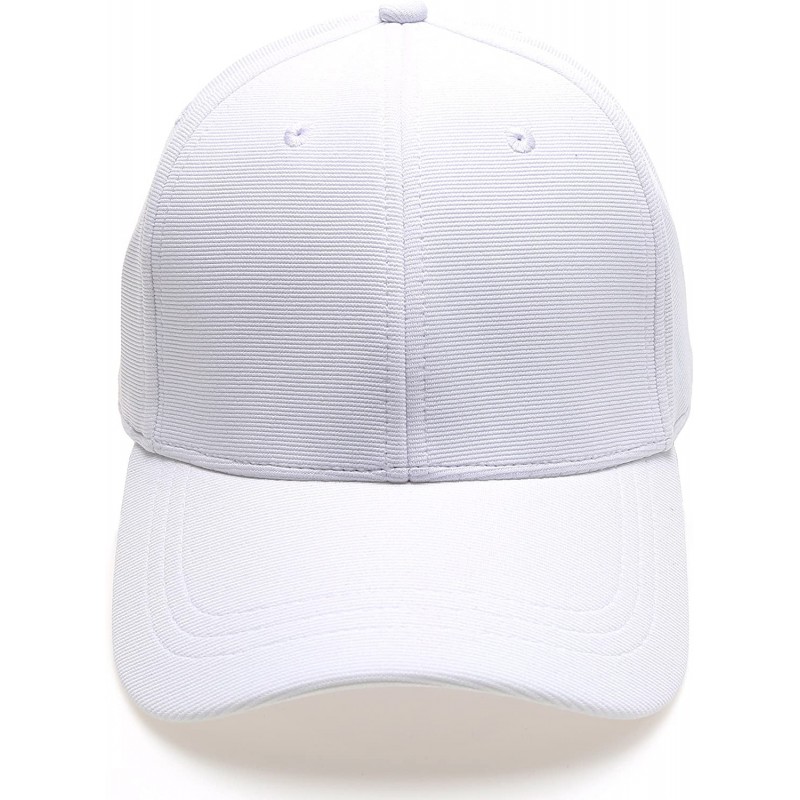 Baseball Caps Plain Polyester Twill Baseball Cap Hat with Flex fit Elastic Band - 1732-white - C112NW4SY17 $21.76