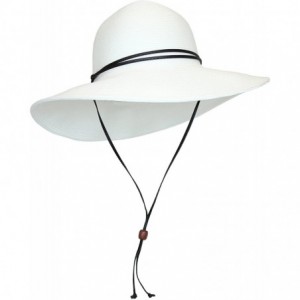 Sun Hats Packable Cotton Fabric Summer Sun Hat- Wide Circle Brim w/Chin Strap- UPF50+ - White - C612HHG8ATN $63.89
