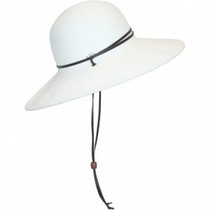 Sun Hats Packable Cotton Fabric Summer Sun Hat- Wide Circle Brim w/Chin Strap- UPF50+ - White - C612HHG8ATN $57.05