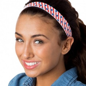 Headbands Women's 2pk American Flag Adjustable No Slip Headbands Red- White & Blue - Flag Stars & Stripes 2pk - C218DOYDZ0W $...