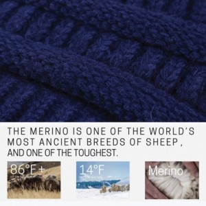 Skullies & Beanies Knit Hat Scarf Set - Merino Wool Winter Warm Beanie Circle Loop Scarves - Hat - Blue - C518IHAXY7A $35.12