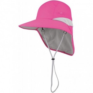 Sun Hats Women's Microfiber UV Large Bill Cap - Fuchsia - CD11UUZNQTT $37.22