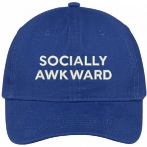 Baseball Caps Socially Awkward Embroidered Brushed Cotton Adjustable Cap Dad Hat - Royal - C412MS0EQ7T $37.46