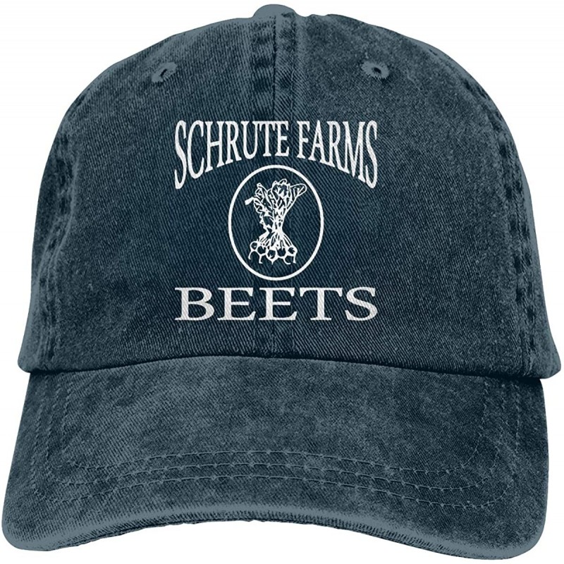 Baseball Caps Men's Schrute Farms Beets Plain Baseball Caps Washed Adjustable Dad Hat - Schrute - Navy - C318QGOCTI6 $24.57