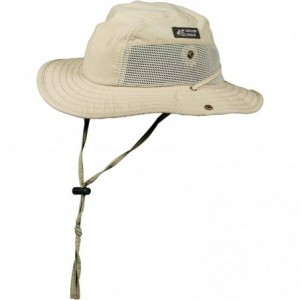 Sun Hats Men's 1 Piece Big Brim Boonie Hat with Nylon Chin Cord - Khaki - CX11340DUWF $63.01