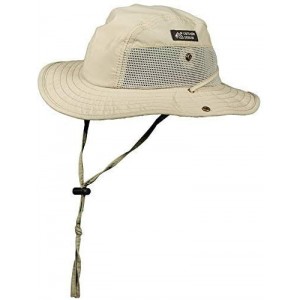 Sun Hats Men's 1 Piece Big Brim Boonie Hat with Nylon Chin Cord - Khaki - CX11340DUWF $54.86