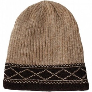 Skullies & Beanies Women Men Unisex Knitted Thermal Winter Cap Casual Beanies - Beige/Diamond Pattern - CE12N26QXQ0 $18.17