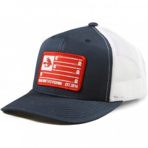 Baseball Caps Fly Fishing Hat Stars & Stripes Navy White Trucker Snapback - Navy/White - CS12MJES7UV $61.72