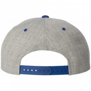 Baseball Caps Flexfit 6 Panel Premium Classic Snapback Hat Cap - Heather Grey/Royal - CY12D6KDZU9 $18.79