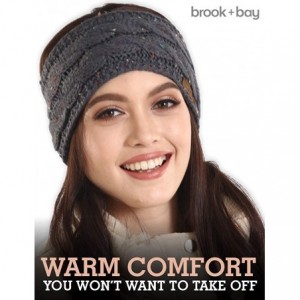 Cold Weather Headbands Cable Knit Multicolored Headband Warmers - Dark Gray Confetti - CI18G366S9K $18.75