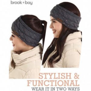 Cold Weather Headbands Cable Knit Multicolored Headband Warmers - Dark Gray Confetti - CI18G366S9K $17.36