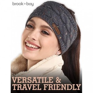 Cold Weather Headbands Cable Knit Multicolored Headband Warmers - Dark Gray Confetti - CI18G366S9K $17.36