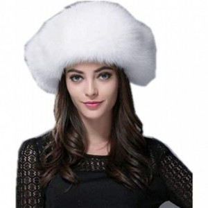 Bomber Hats Mens Winter Hat Real Fox Fur Genuine Leather Russian Ushanka Hats - White-1 - CP18Z57TW3K $66.31