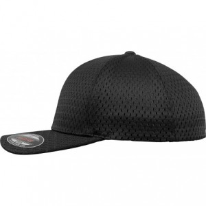 Baseball Caps Athletic Mesh Stretchable Sports Cap - Black - CM1144EBT8H $26.65