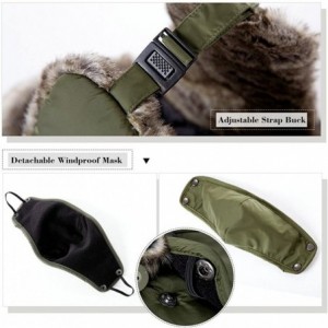 Bomber Hats Men's Faux Fur Trapper Hunting Hat with Earflap Mask Russian Ushanka - 69265_navy - CX12N7UV9UO $34.30