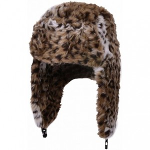 Bomber Hats Earflap Hat Winter Faux Fur Trapper Ski Hats Womens Girls Mens Multi Styles - Faux Fur - Leopard - CT11O89L6C7 $2...