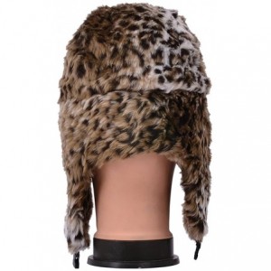 Bomber Hats Earflap Hat Winter Faux Fur Trapper Ski Hats Womens Girls Mens Multi Styles - Faux Fur - Leopard - CT11O89L6C7 $1...