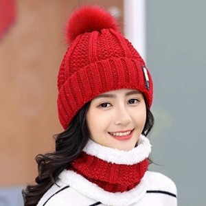 Skullies & Beanies Womens Winter Pompom Slouchy - Red - C018AUDQ92A $19.53