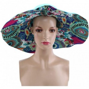 Sun Hats Women's Foldable Floppy Reversible Travel Beach Sun Visor Hat Wide Brim-Sky Blue - Sky Blue - CD18QX95576 $18.92