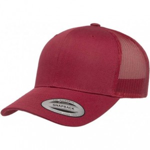 Baseball Caps Custom Trucker Hat Yupoong 6606 Embroidered Your Own Text Curved Bill Snapback - Cranberry - CL18XOTOZAI $45.94