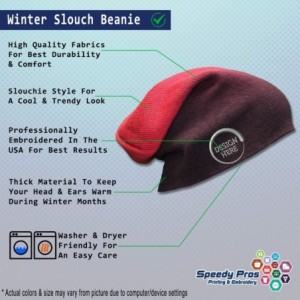 Skullies & Beanies Custom Slouchy Beanie Horse Head B Embroidery Skull Cap Hats for Men & Women - Red - CC12ESMJRLP $34.33