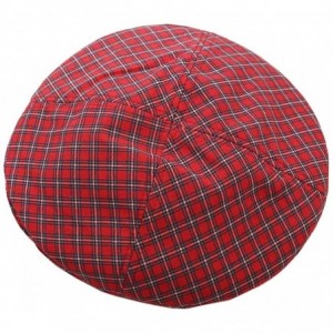 Berets Cotton Vintage Plaid French-Beret Hat Painter-Beanie for Women - Red - CW18U3ASEMZ $21.93