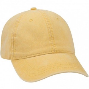 Baseball Caps 6 Panel Low Profile Garment Washed Pigment Dyed Baseball Cap - Yellow - CL12IVB9WXR $22.31