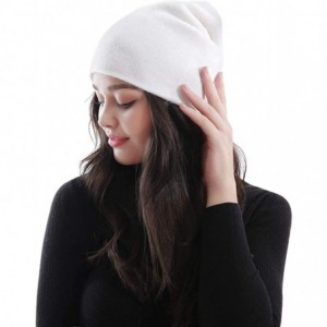 Skullies & Beanies Warm Wool Cable Knit Beanie Winter Hats for Women Trendy Warm Chunky Soft Stretch Stretchy Winter Cap - CM...