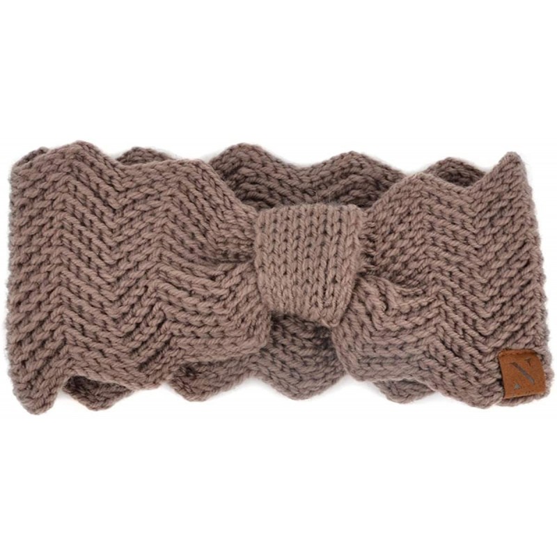 Cold Weather Headbands Winter Ear Bands for Women - Knit & Fleece Lined Head Band Styles - Brown Knotted - C218A96YE43 $21.00