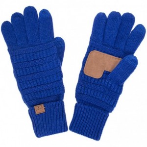 Skullies & Beanies 3pc Set Trendy Warm Chunky Soft Stretch Cable Knit Beanie Scarves Gloves Set - Royal Blue - CX18ZLDY83L $8...