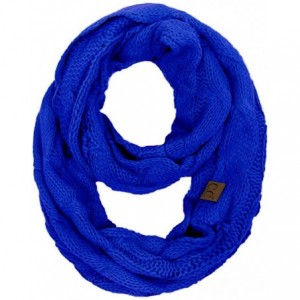 Skullies & Beanies 3pc Set Trendy Warm Chunky Soft Stretch Cable Knit Beanie Scarves Gloves Set - Royal Blue - CX18ZLDY83L $8...
