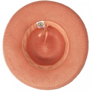Sun Hats Women's Victoria Sun Hat - Ultra Lightweight- Packable- Broad Brim- Modern Style- Designed in Australia - Coral - CI...