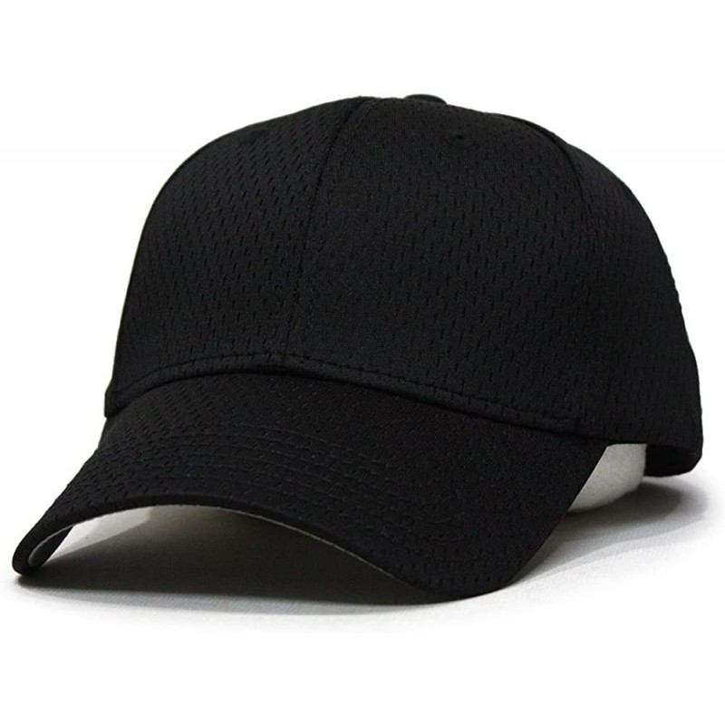 Baseball Caps Plain Pro Cool Mesh Low Profile Adjustable Baseball Cap - Black - C418I6DM9GI $25.95