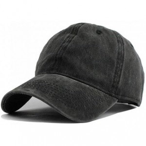 Baseball Caps Pontoon Hair Don't Care Classic Vintage Washed Denim Cap Baseball Hat Unisex - CJ18RM76362 $24.18