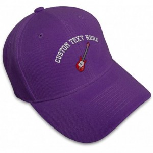 Baseball Caps Custom Baseball Cap Bass Guitar Embroidery Acrylic Dad Hats for Men & Women - Purple - CR18SDXA8E8 $26.00