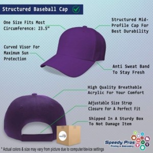 Baseball Caps Custom Baseball Cap Bass Guitar Embroidery Acrylic Dad Hats for Men & Women - Purple - CR18SDXA8E8 $26.00