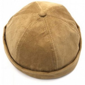 Skullies & Beanies Docker Leon Harbour Hat Watch Cap Breathable Mesh Design Retro Brimless Beanie Hat Unisex - Khaki - CI18I4...