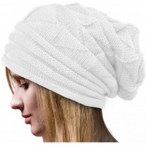 Skullies & Beanies Headwear Cable Knit Beanie Beanie Hats for Women & Men Winter Soft Warm Ski Cap - White - C618A8W4XZH $24.65
