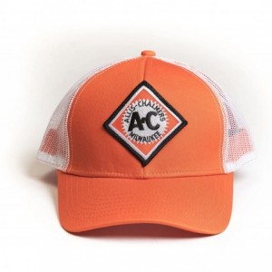 Baseball Caps Allis Chalmers Tractor Hat- Vintage Logo- Orange with White mesh Back - C218CTOTXWR $32.55