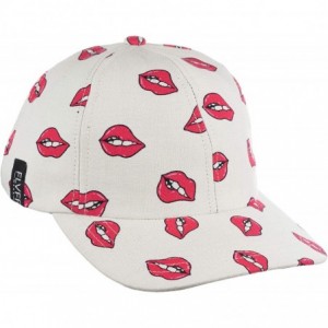 Baseball Caps Floral Print Baseball Cap Adjustable Snapback Six Panel Dad Hat for Women & Men Moldable Brim - Lips - C718AZ0A...